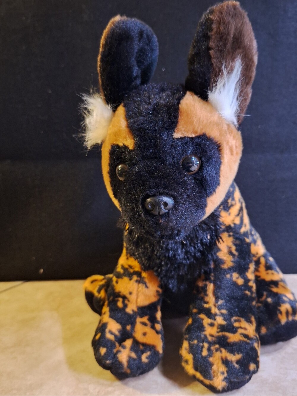 Aurora Eco Nation Black Tan Plush African Wild Dog 11" Ear And Tail Tufts 2022